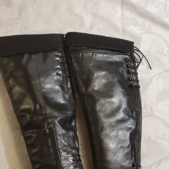 Nine West Over-the-Knee Black Leather Boots EUC - Picture 5 of 8